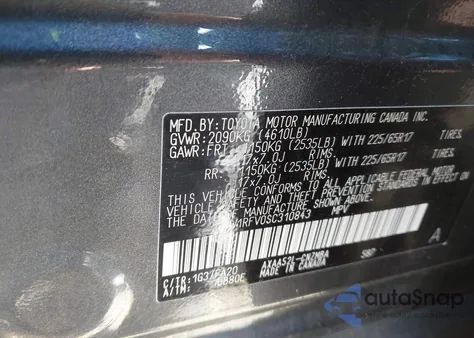 2025 Toyota Rav4 Xle from USA, damaged, VIN 2T3W1RFV0SC310843